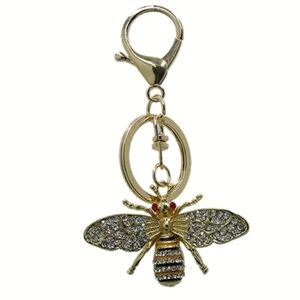 Gold bee bag charm or key chain